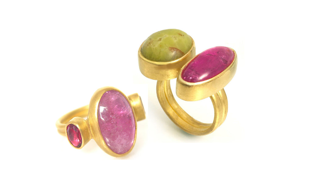 22k gold rubellite rings, Katy Beh Jewelry | New Orleans