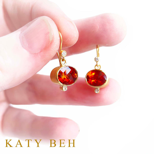 Selby Fire Citrine and Diamond Earrings