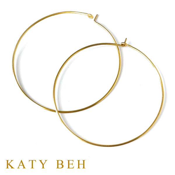 22k Gold 2 x 1 Hoop Earrings