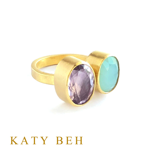 Anita Rose de France Amethyst and Peruvian Opal Ring