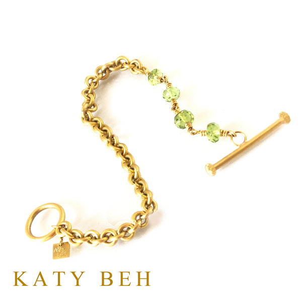 Antonia 22k Gold Peridot Chain Bracelet