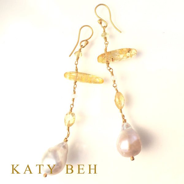 Earrings - Katy Beh 22k Gold Handmade Jewelry New Orleans