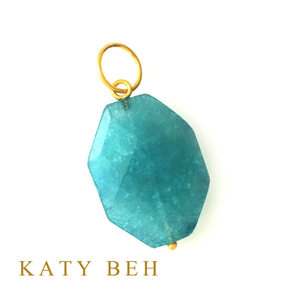 Mia Turquoise Blue Angelite Pendant