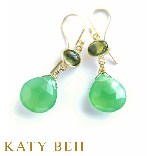 Nell Peridot and Green Chrysoprase Earrings