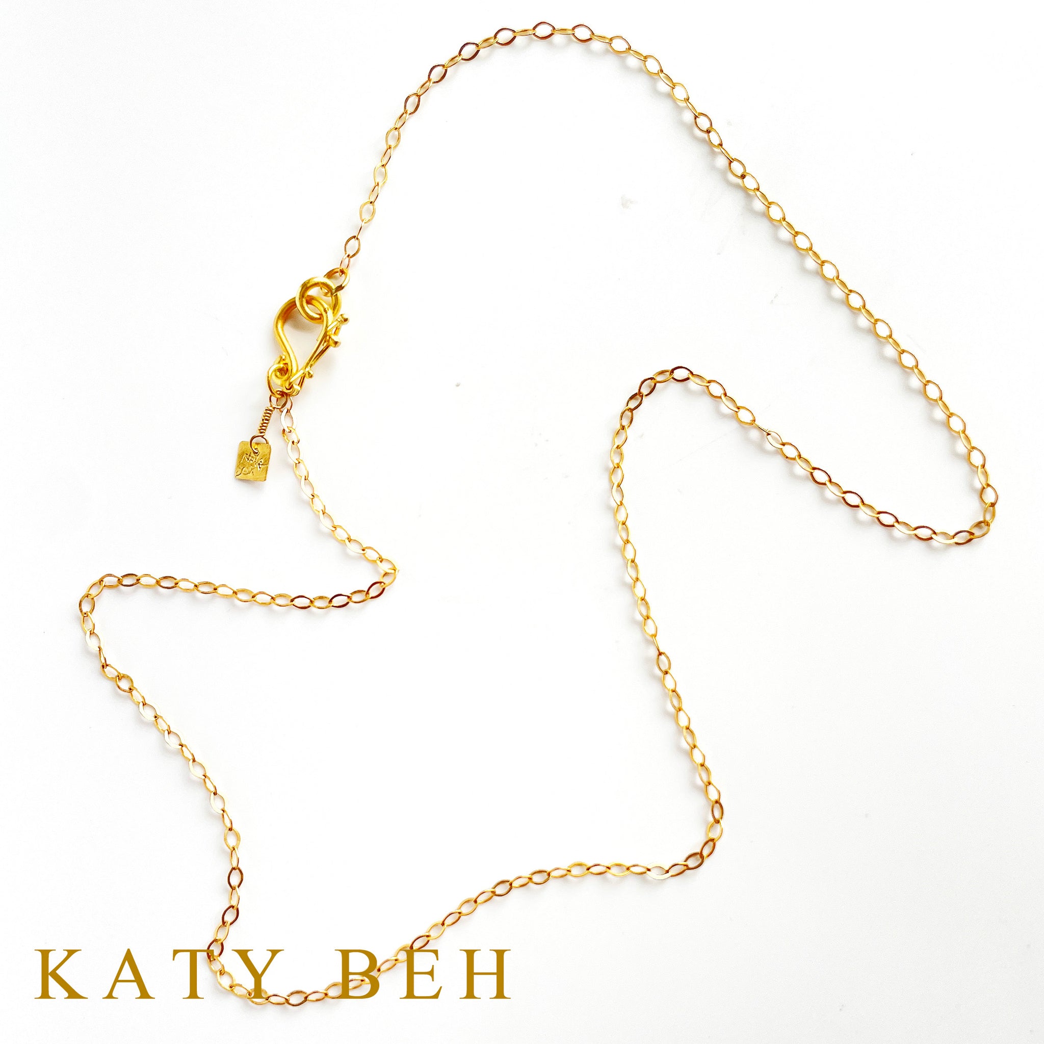 22k Yellow Gold Open Chain with Handmade Clasp 18"