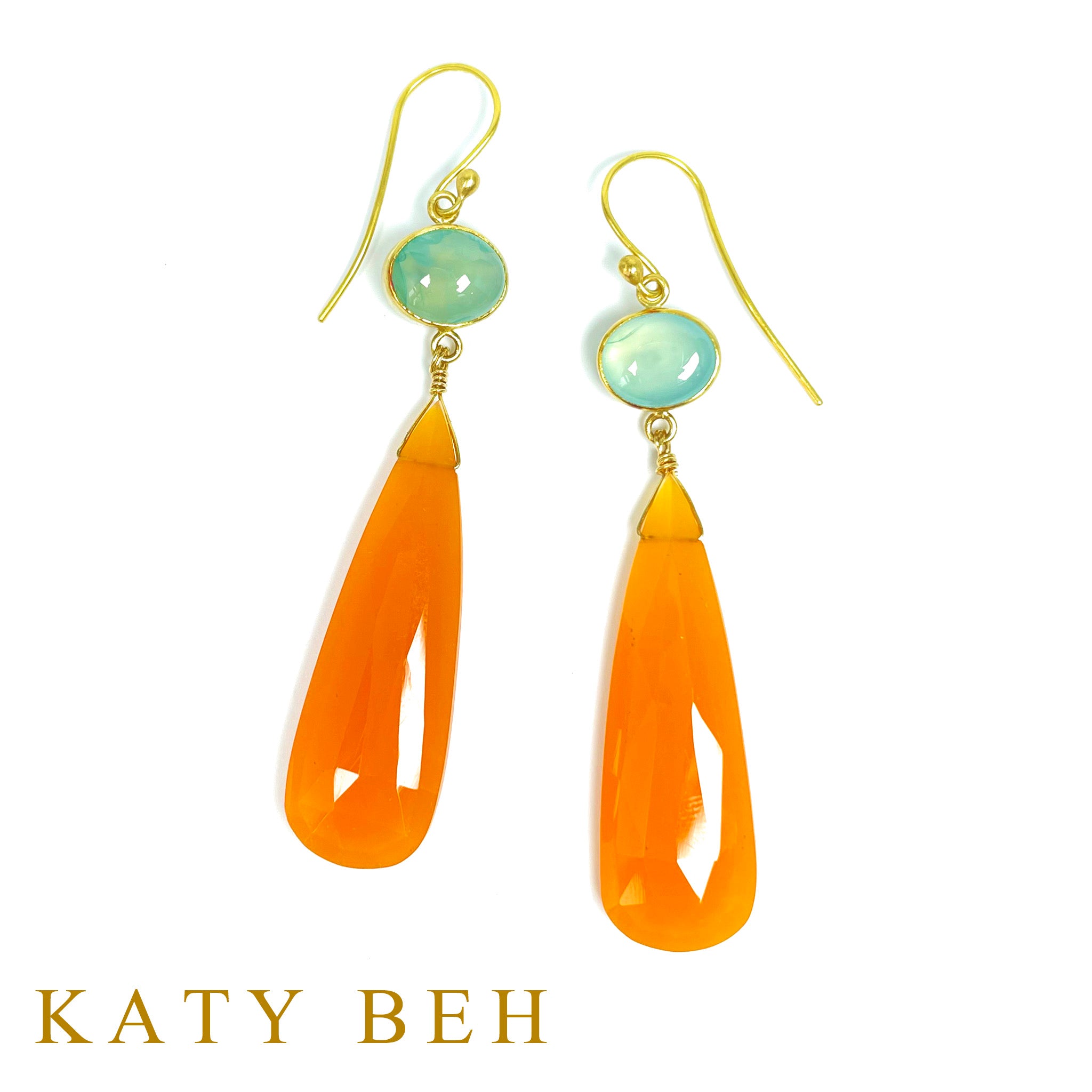 Hazel Peruvian and Orange Chalcedony Earrings