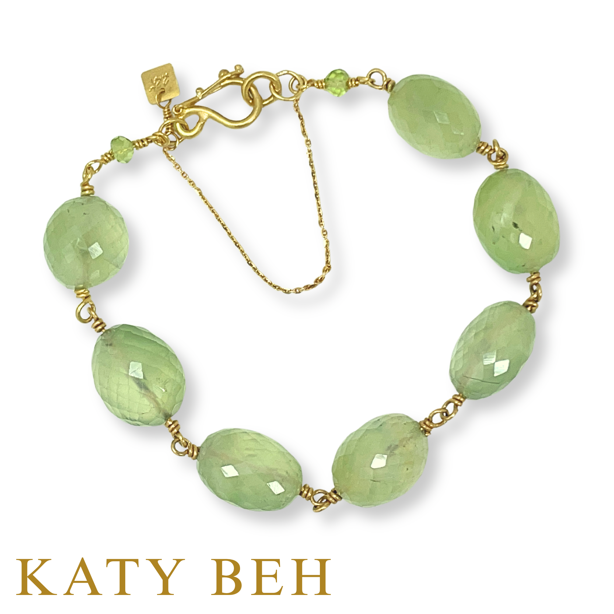 Marigold Prehnite and Peridot Bracelet