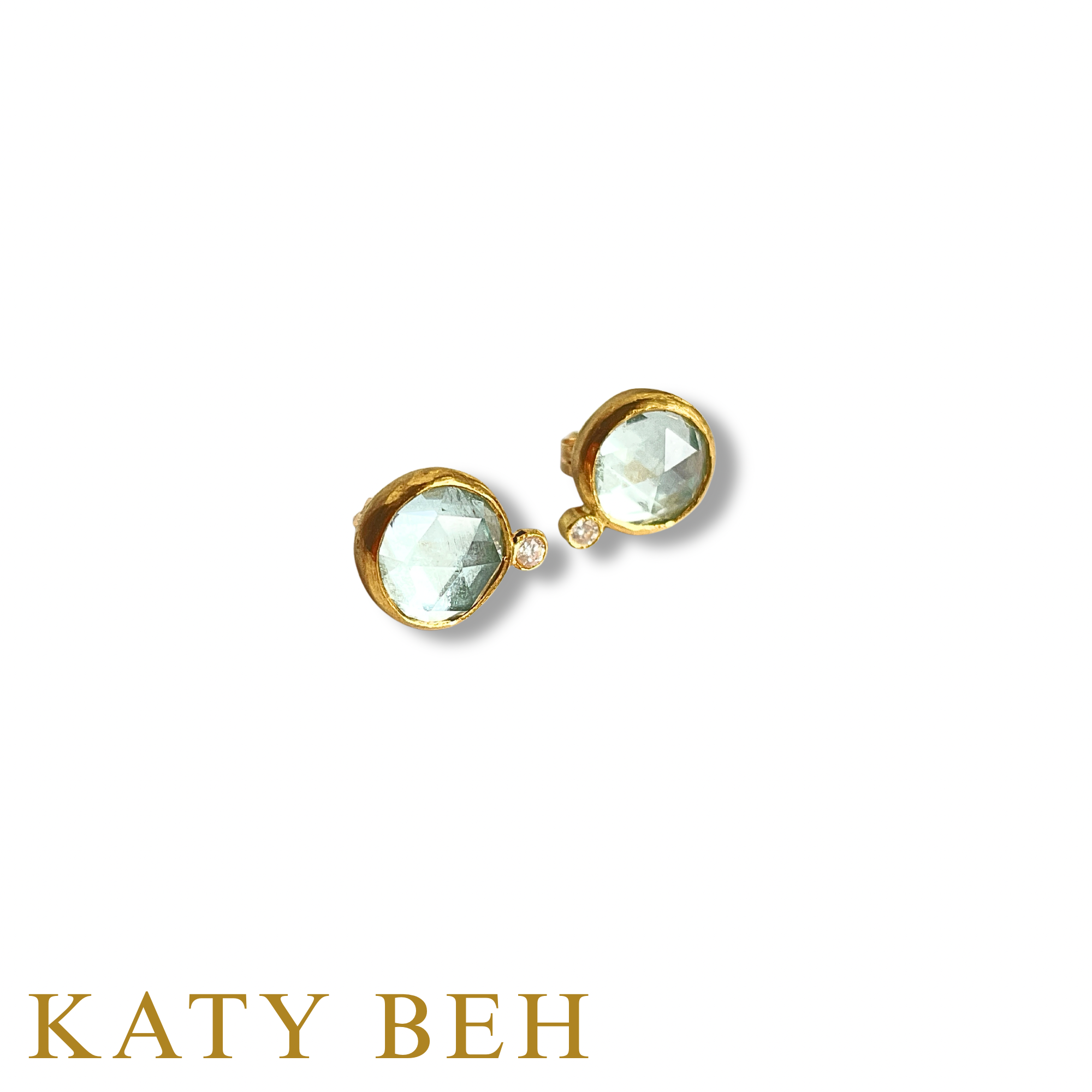 Beatrice Blue Topaz and Diamond Stud Earrings