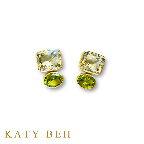 Niko Green Amethyst and Peridot Earrings