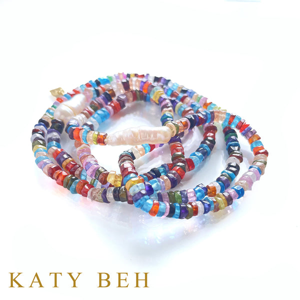 Raina Fancy Zircon and Biwa Pearl Necklace