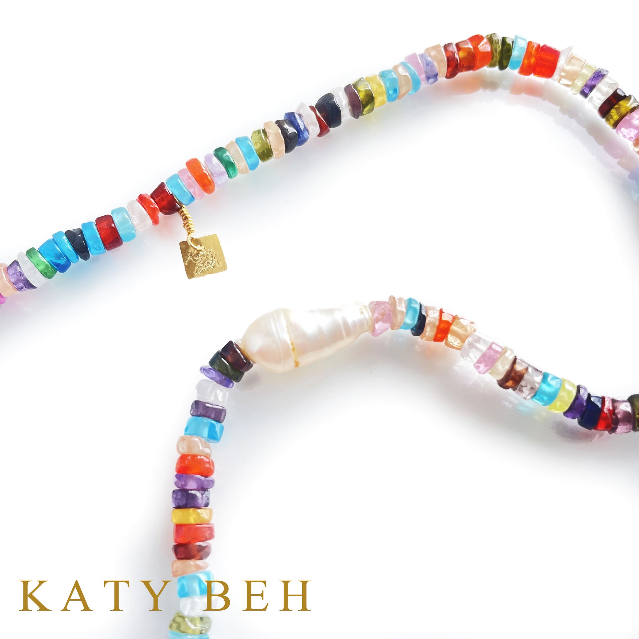 Raina Fancy Zircon and Biwa Pearl Necklace