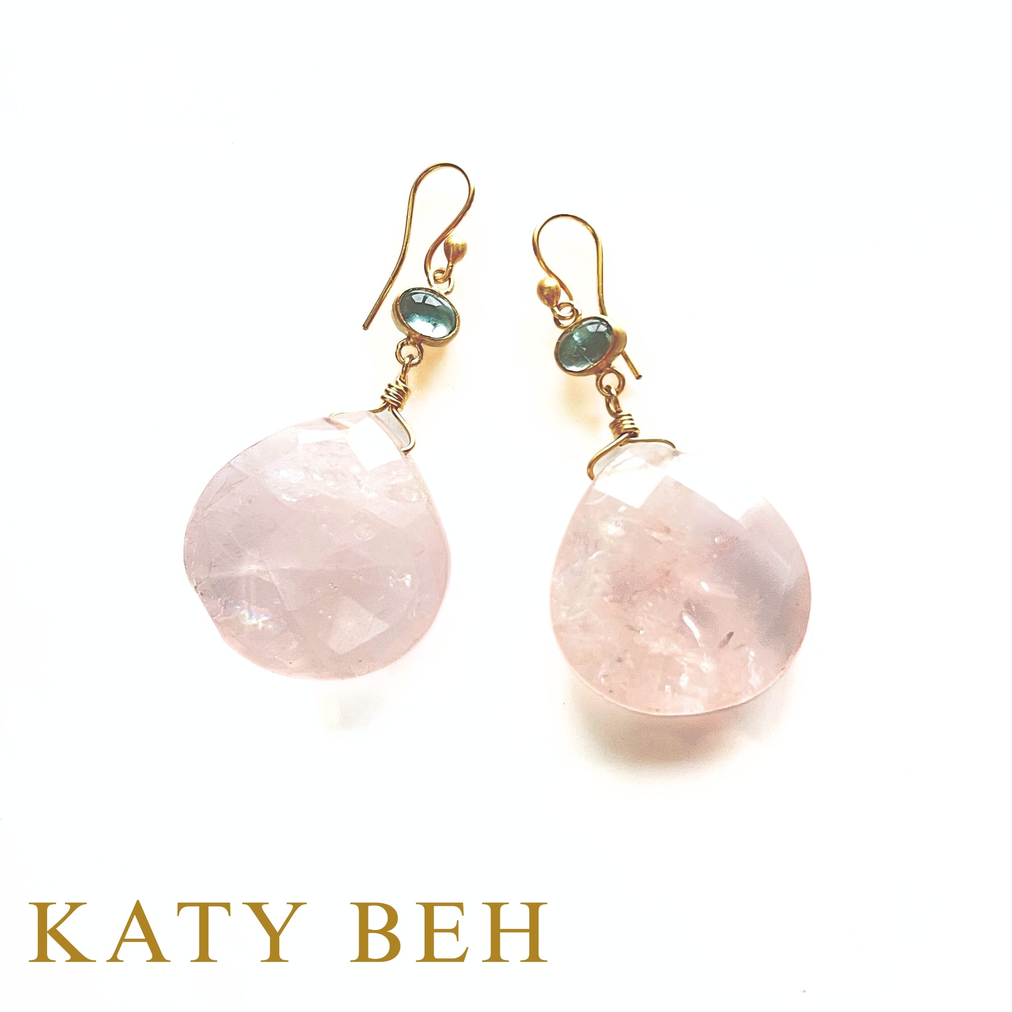 Sammie Swiss Blue Topaz and Rose Quartz Earrings