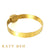 Percy Hammered 22k Gold and Beryl Bangle Bracelet