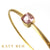 Ada 22k Gold and Pink Tourmaline Round Bangle Bracelet