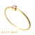 Ada 22k Gold and Pink Tourmaline Round Bangle Bracelet