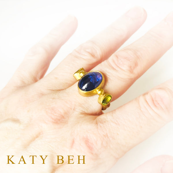 Adina Tanzanite and Peridot Ring