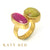 Becca Rubellite and Green Opal Ring