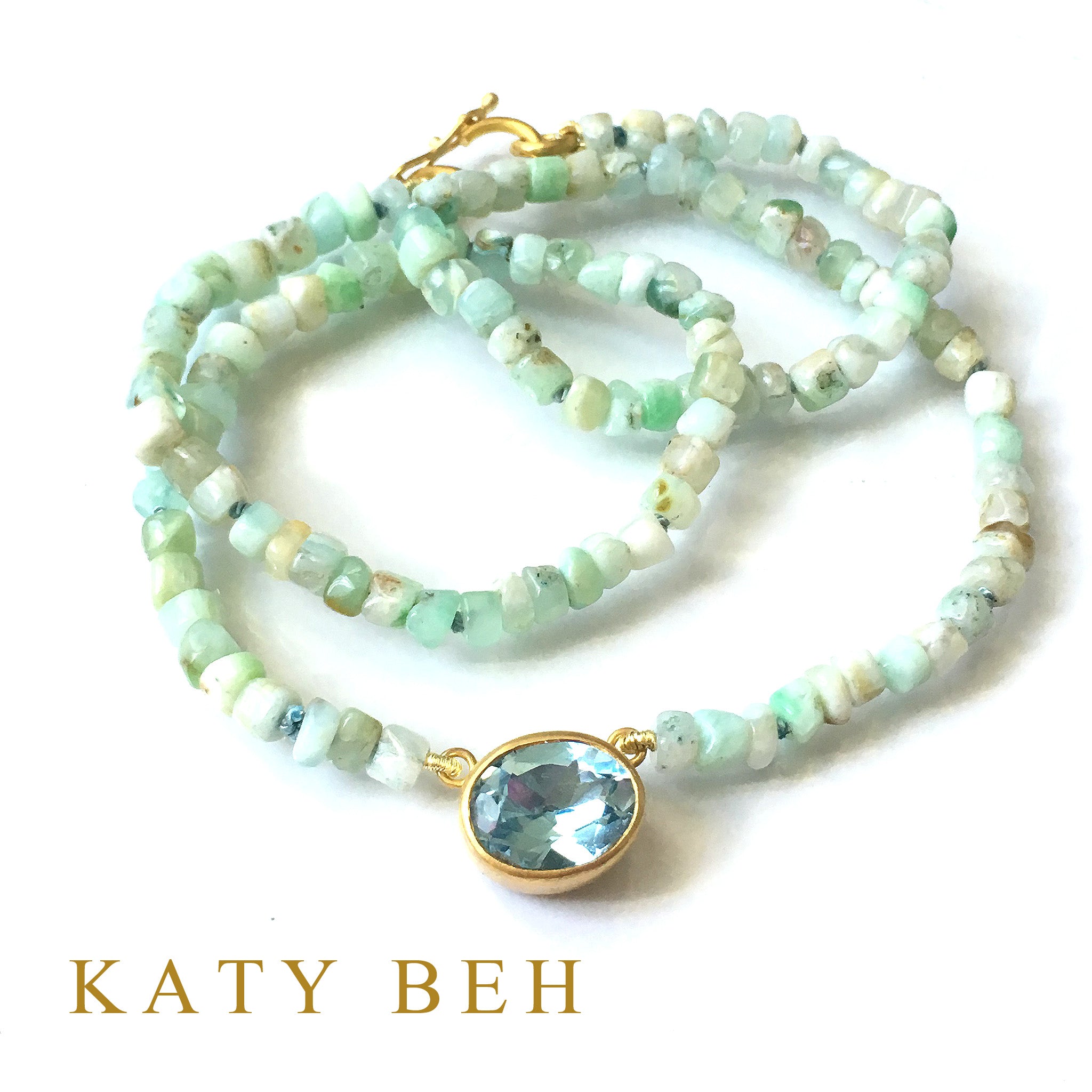 Bunny Blue Topaz & Peruvian Opal Necklace