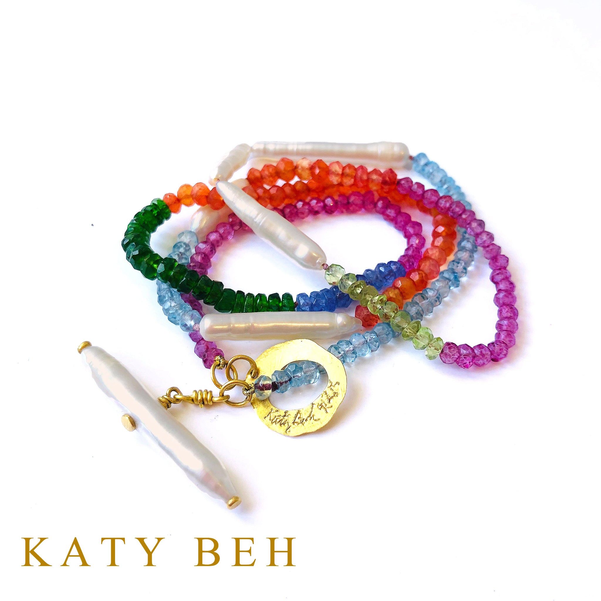 Celissa Pearl and Gemstone Mix Necklace