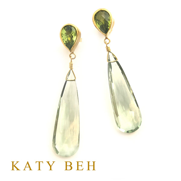 Cricket Peridot and Mint Amethyst Earrings
