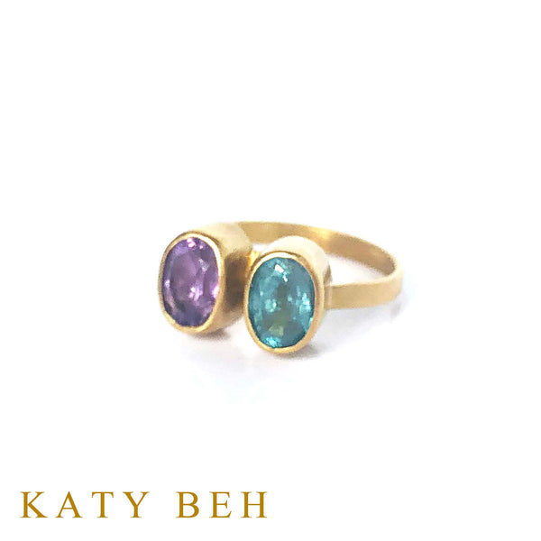 Danna Amethyst and Apatite Ring