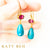 Dorothy Rubellite and Turquoise Earrings