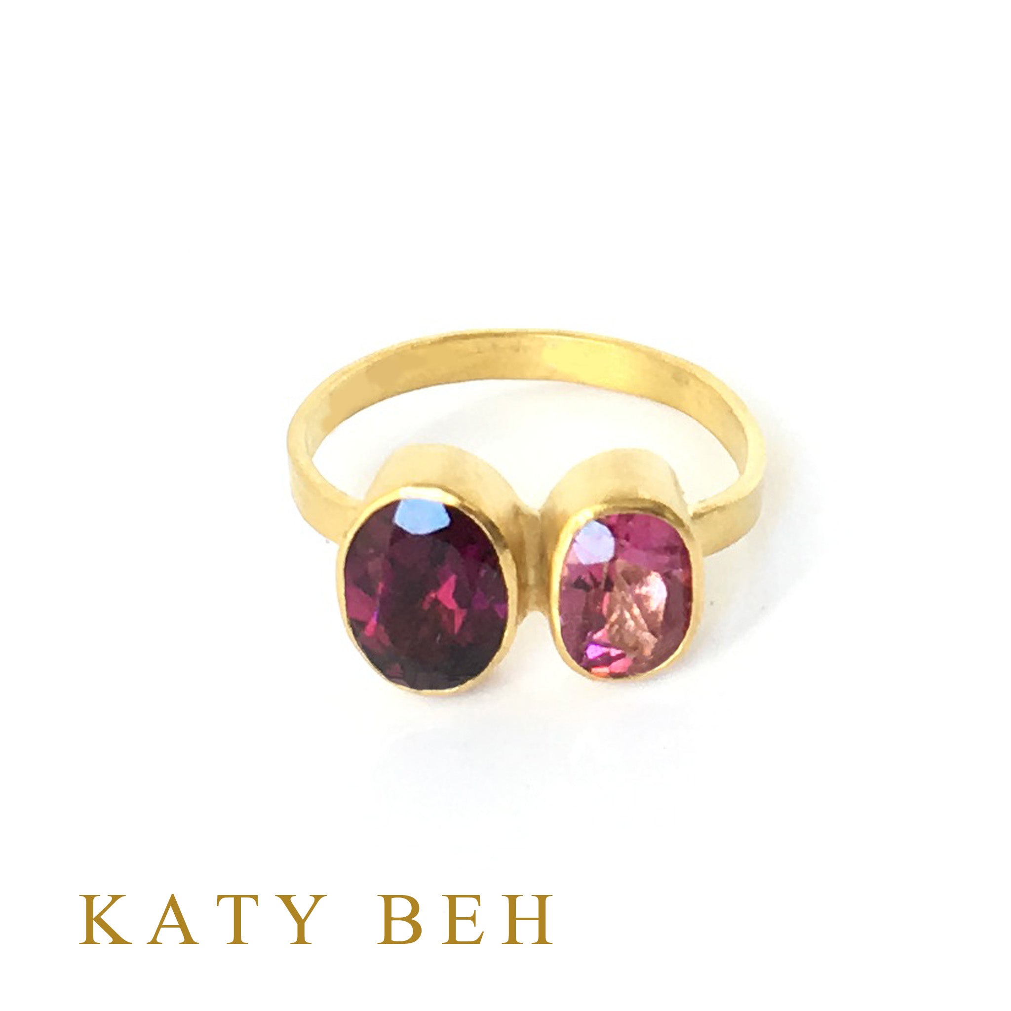 Hannah Rhodalite Garnet & PInk Topaz Ring