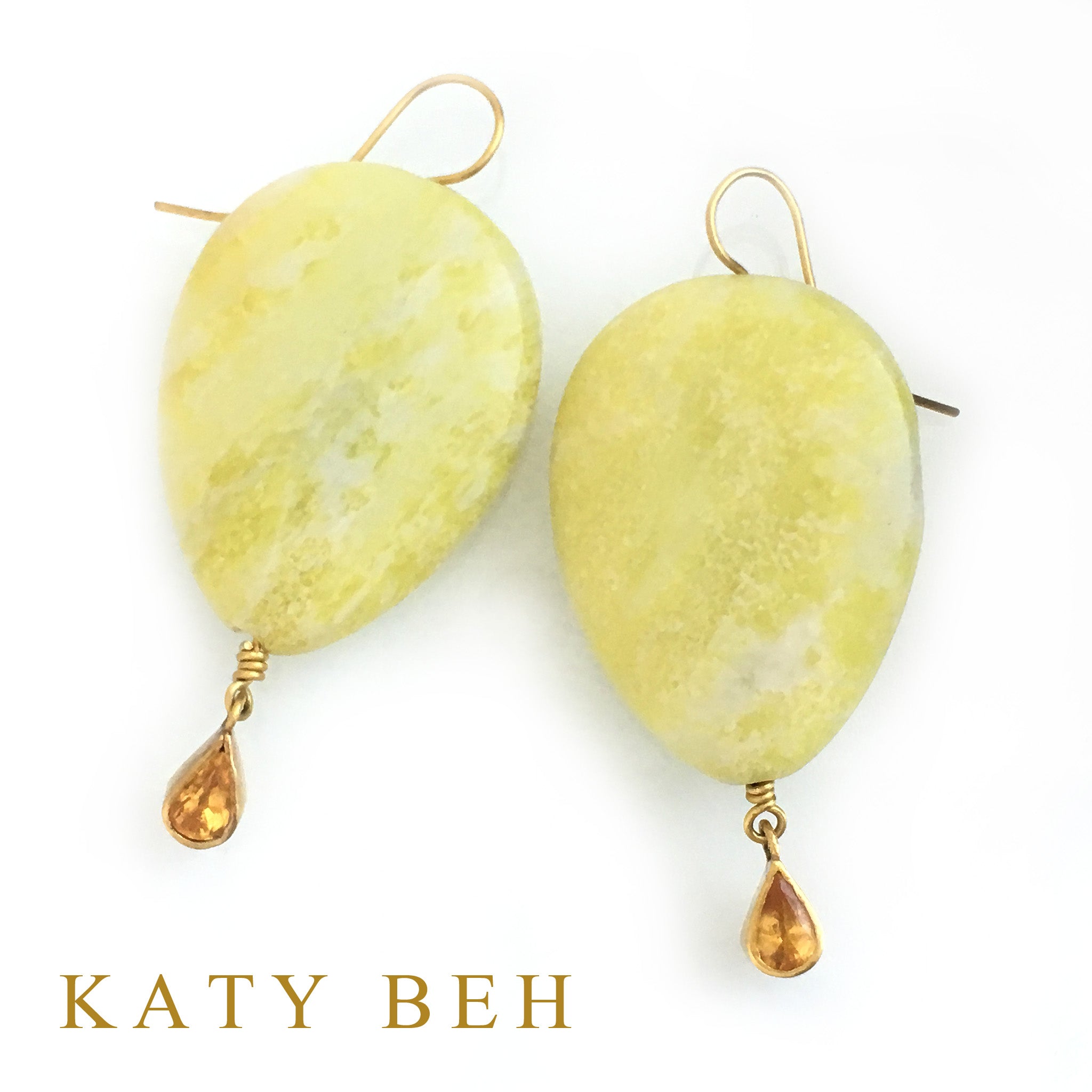 Hailey Yellow Sapphire and Peridot Jasper Earrings