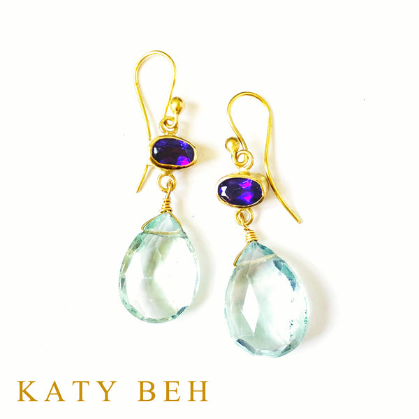 Janice Amethyst and Fluorite Earrings