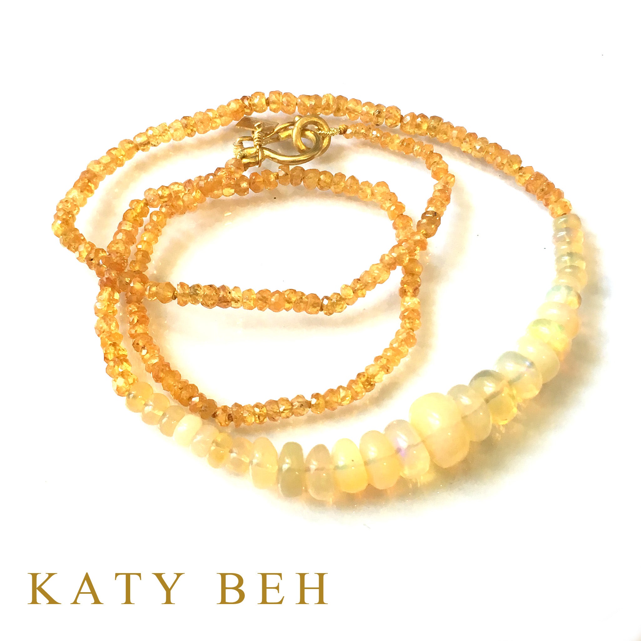 Josie Yellow Sapphire & Welo Fire Opal Necklace