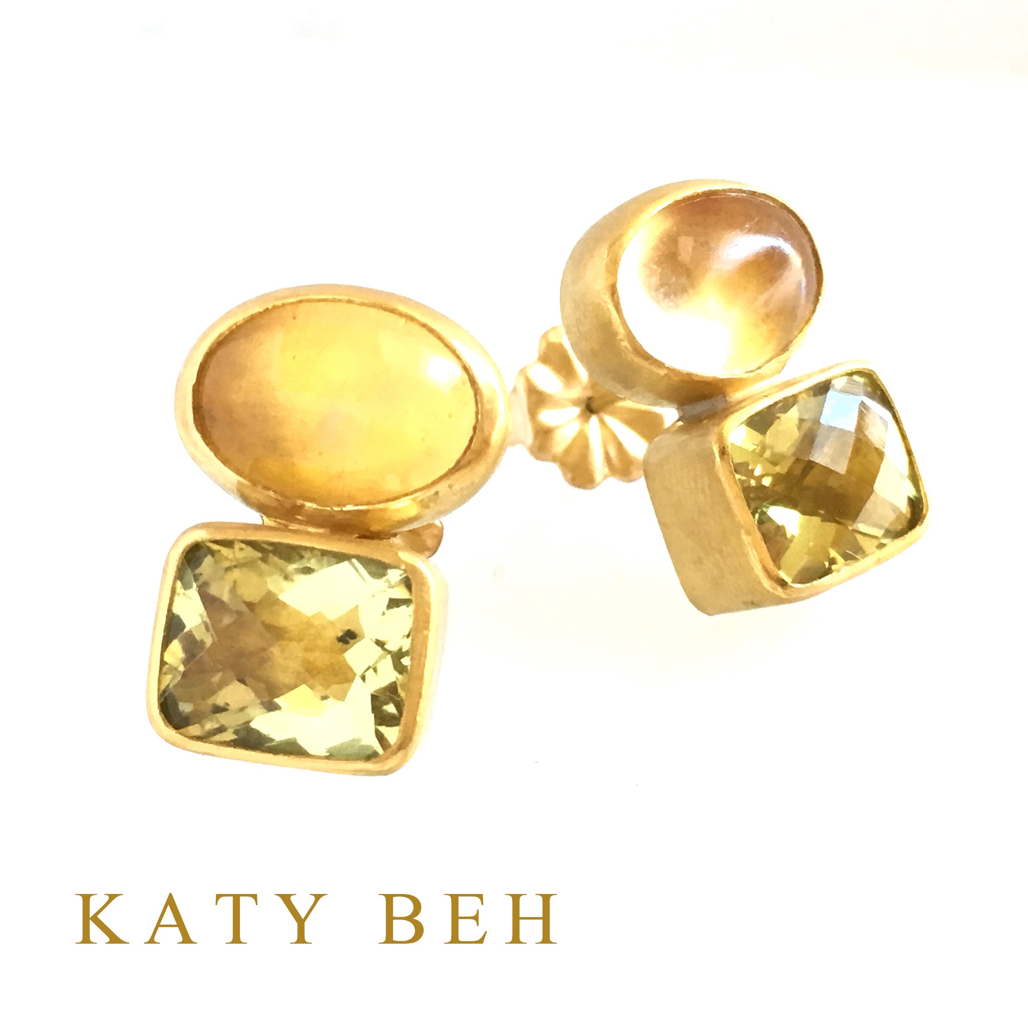 Gina Golden Citrine & Lemon Quartz Earrings
