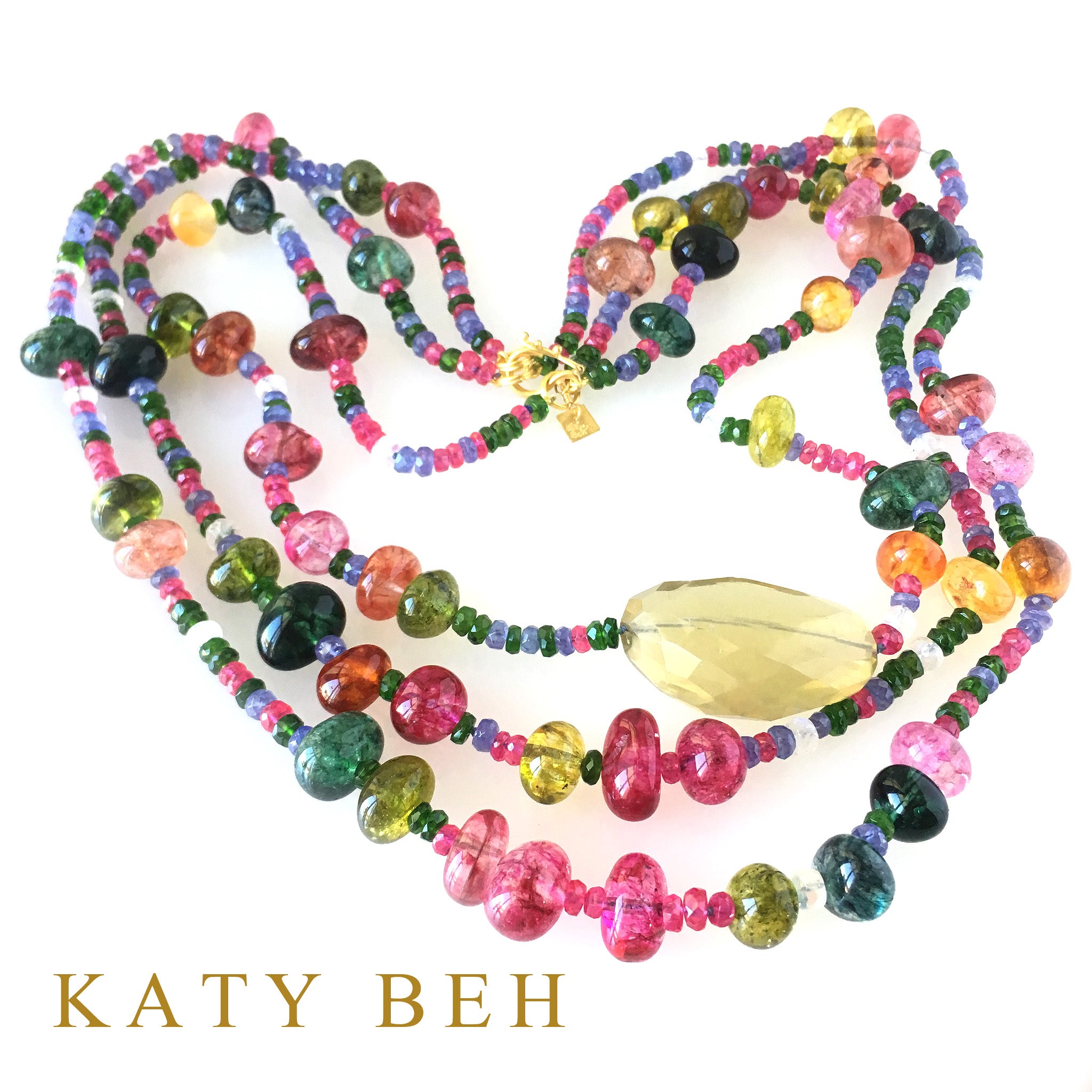 Kensi Ruby, Tanzanite and Chrome Diopside Necklace
