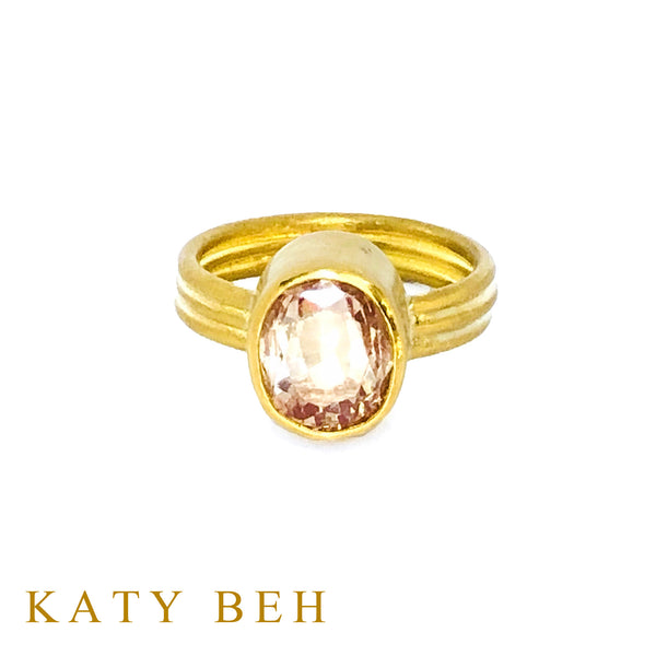 Louise Peach Padparadscha Sapphire Ring