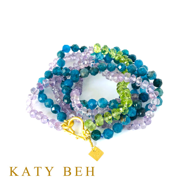 Lucy Apatite, Amethyst and Peridot Necklace