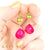Martha Peridot and Hot Pink Chalcedony Earrings