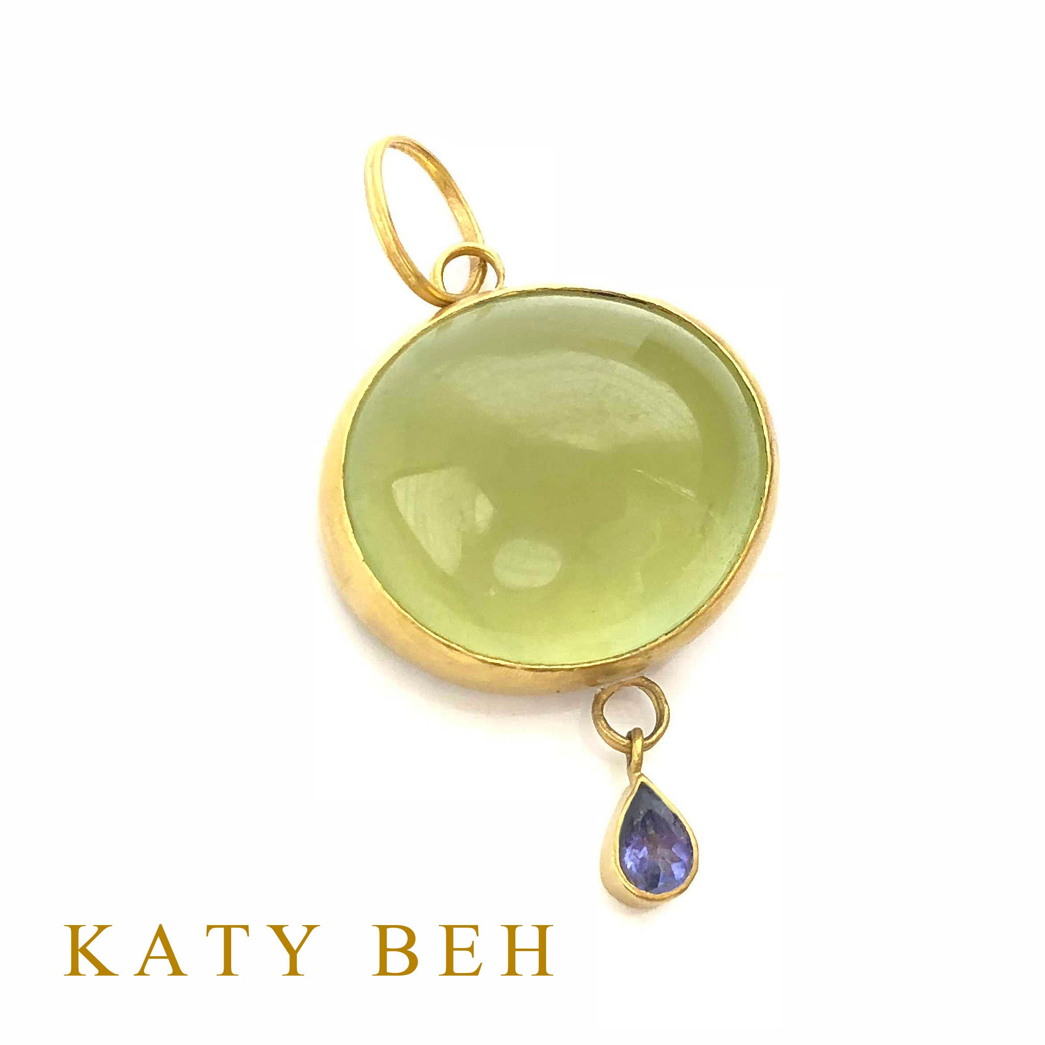 Melania Prehnite and Tanzanite Pendant