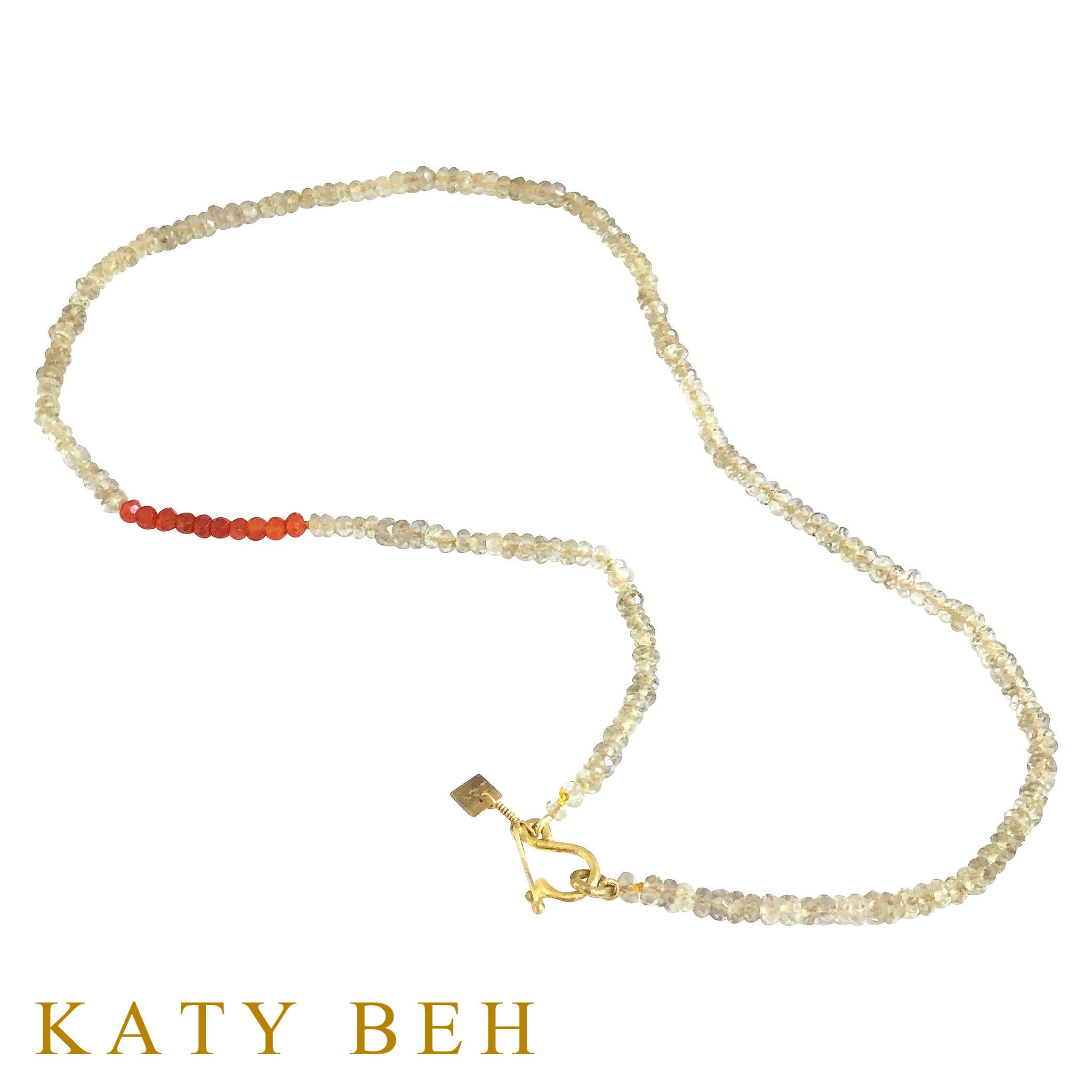 Portia Lemon Quartz and Carnelian Necklace