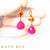 Rachel Fire Opal and Pink Chalcedony Earrings