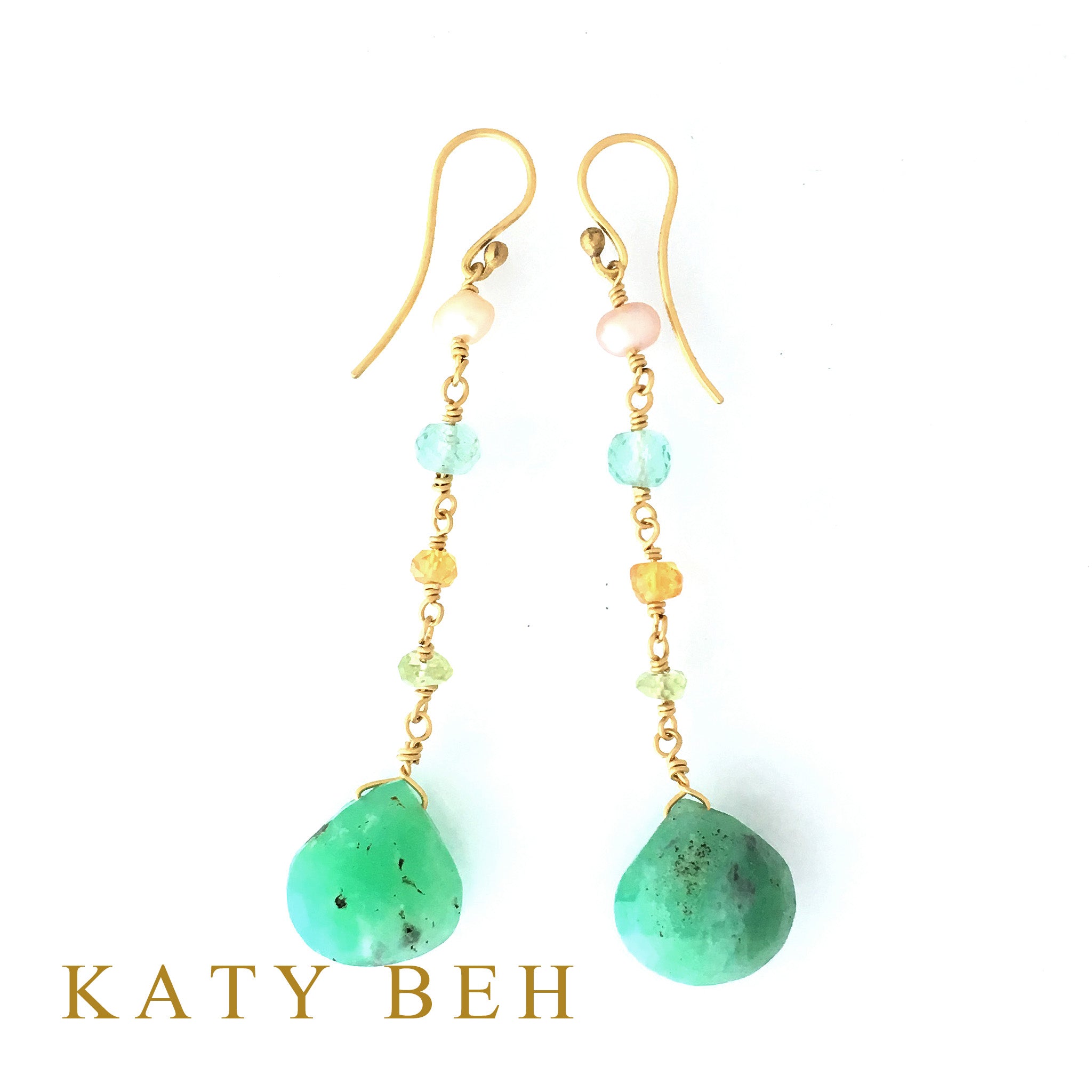 Re Chrysoprase & Gemstone Mix Earrings