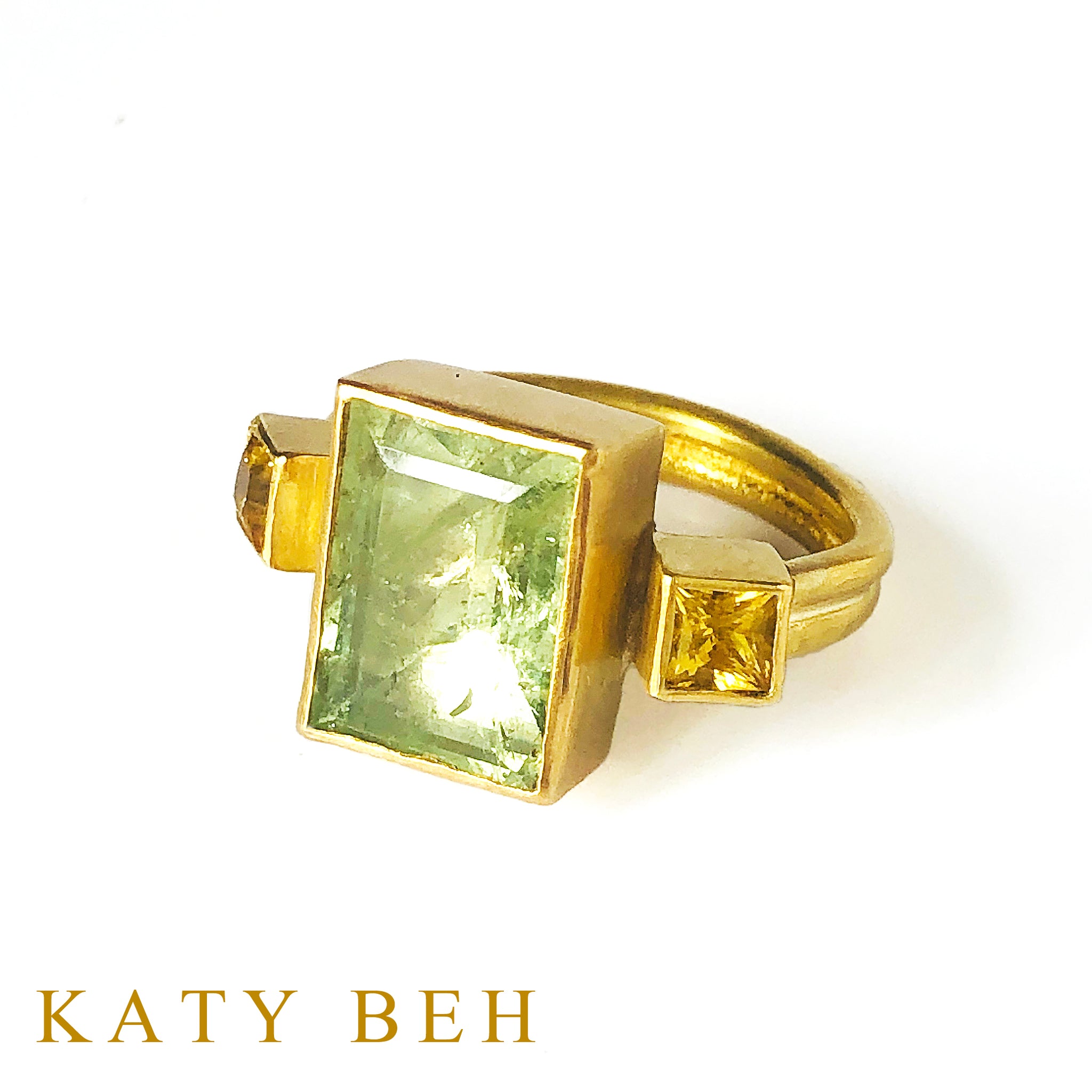 Remy Green Aquamarine and Yellow Sapphire Ring