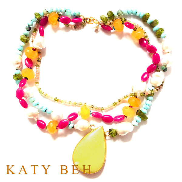 Roma Serpentine and Mixed Semi-Precious Gem Necklace