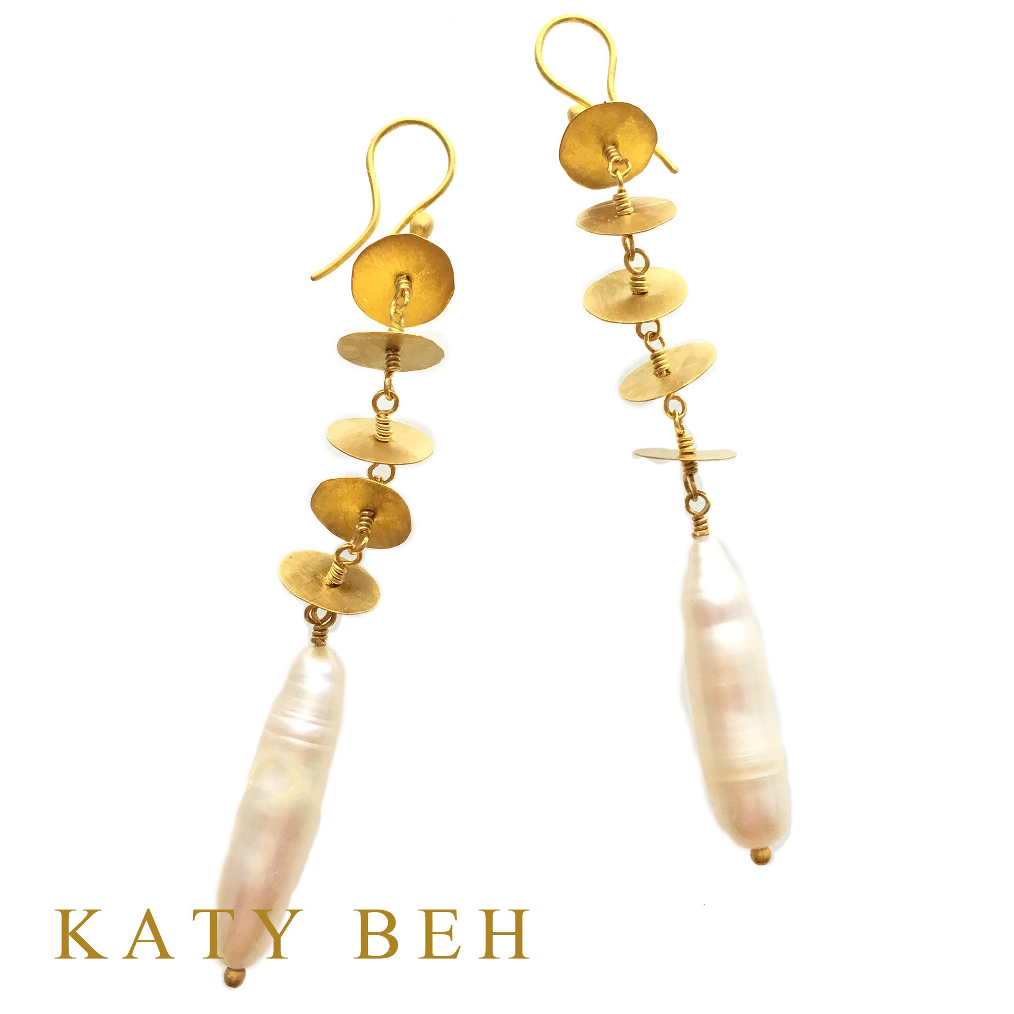 Earrings - Katy Beh 22k Gold Handmade Jewelry New Orleans