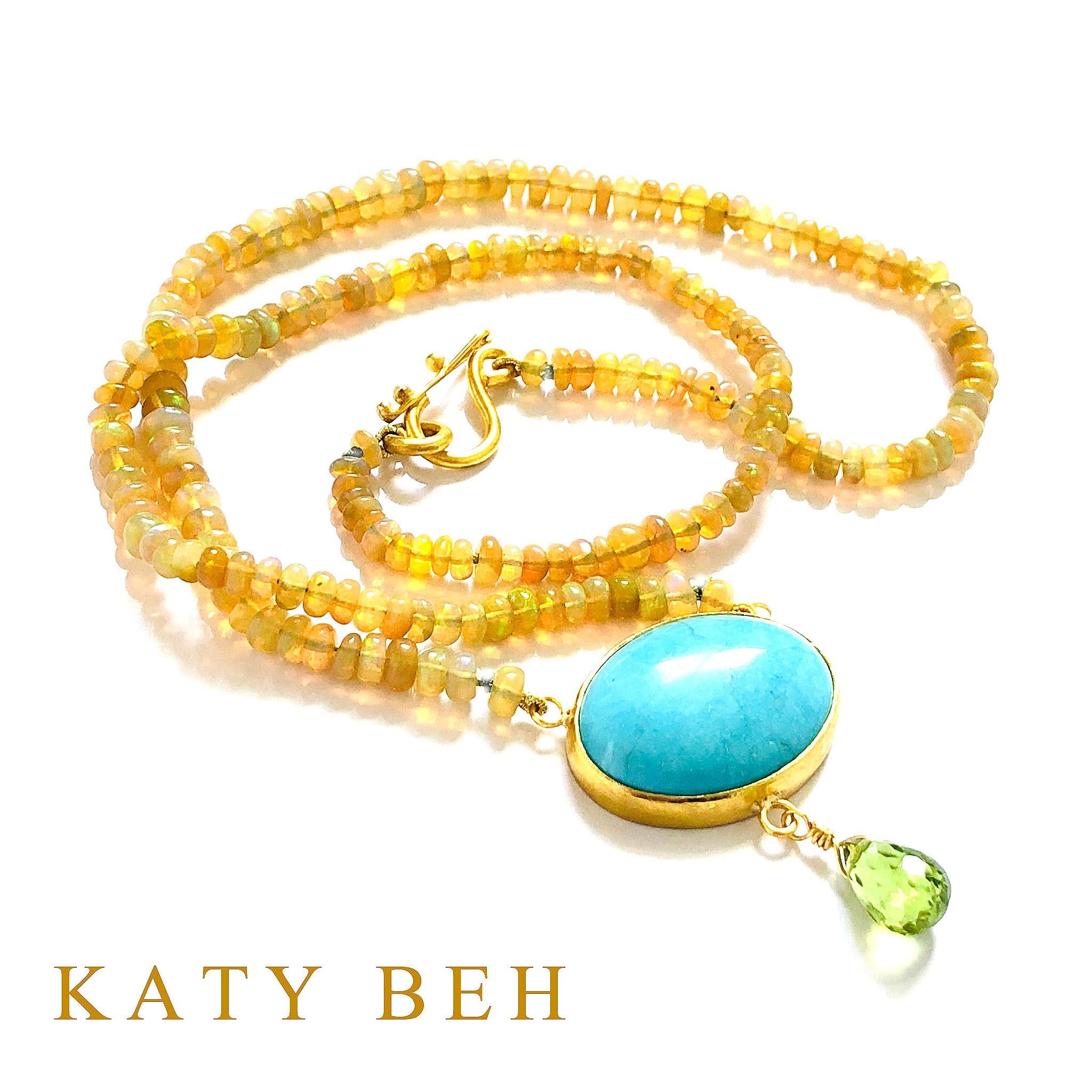 Sissy Turquoise, Welo Opal and Peridot Necklace