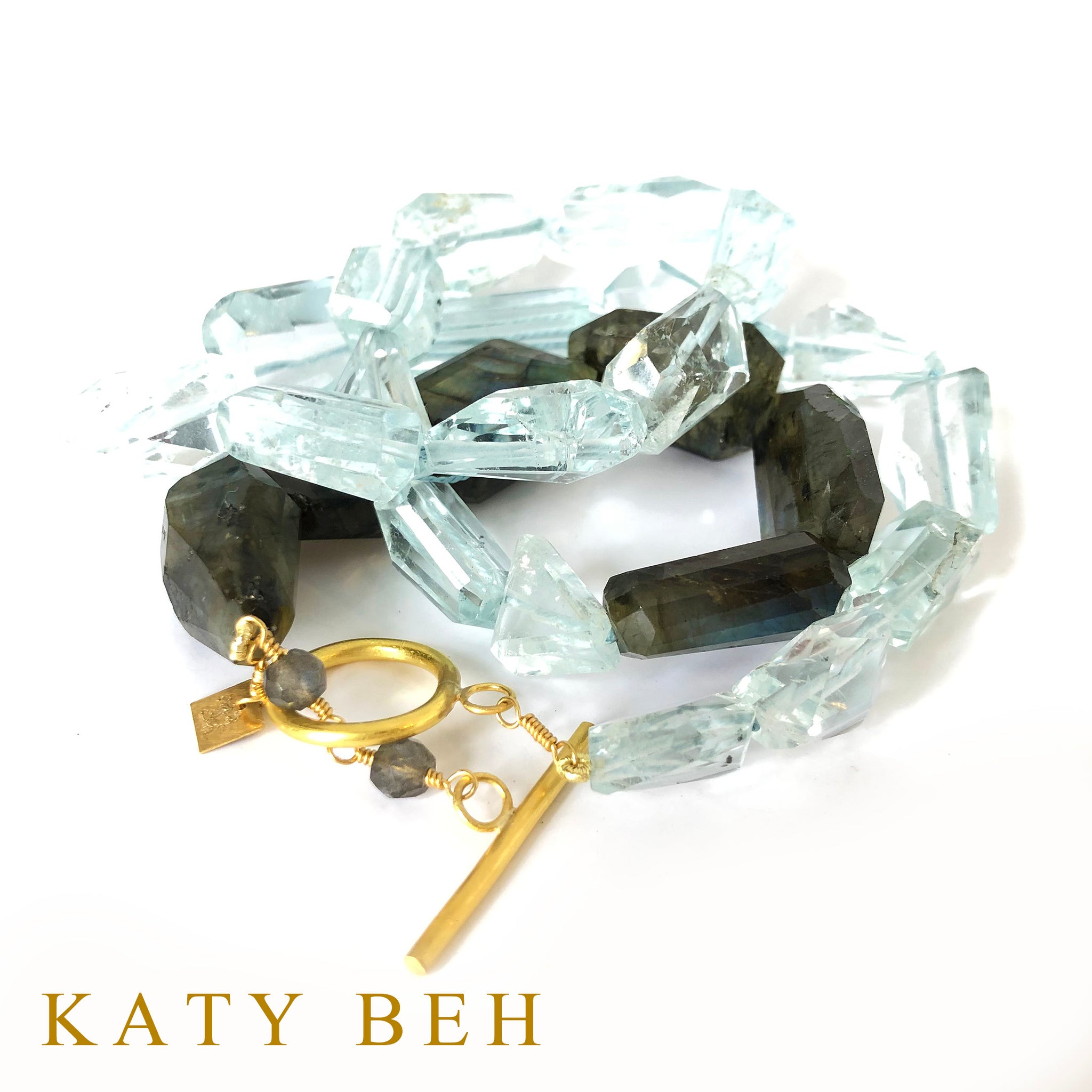 Sybil Aquamarine and Labradorite Necklace