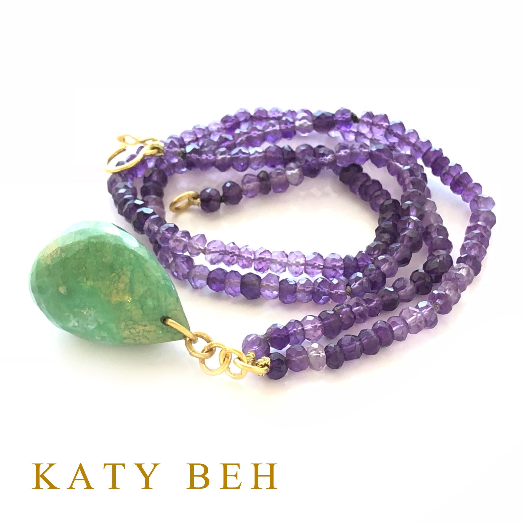 Valeria Amethyst and Chrysoprase Necklace