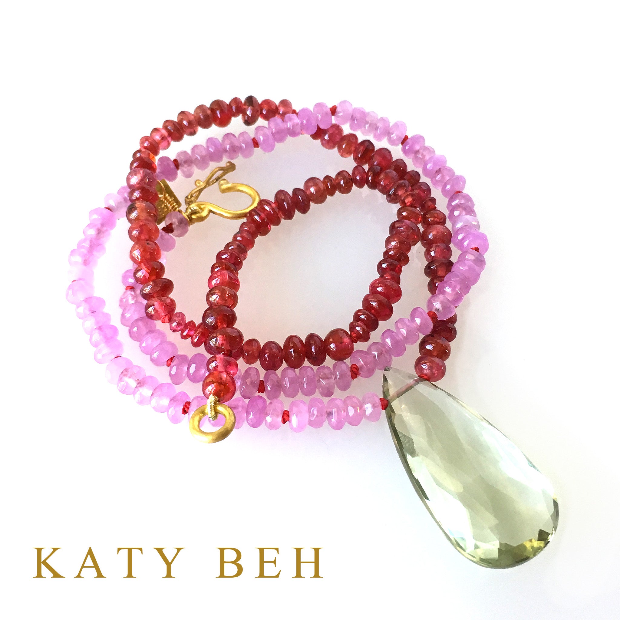 Veronica Spinel, Lavender Quartz & Mint Amethyst Necklace
