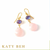 Carol Tanzanite and Pink Opal Earrings